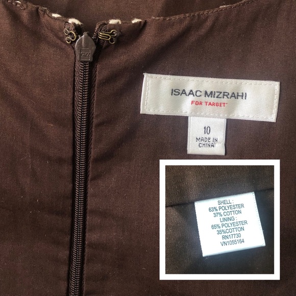 Isaac Mizrahi Brown & Cream Print Shift Dress - Picture 8 of 8